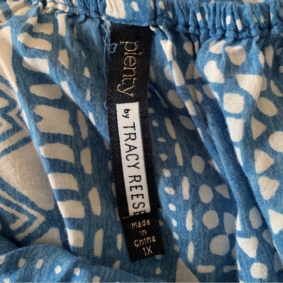 Plenty by Tracy Reese Concentric Circles Blouse 1X Off Shoulder - Picture 6 of 8